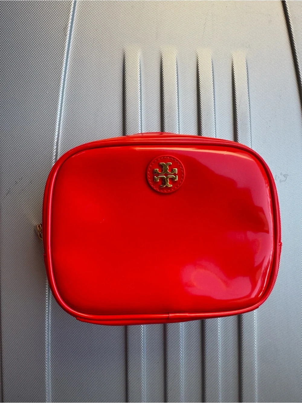 Tory Burch Red Patent Cosmetic Pouch
